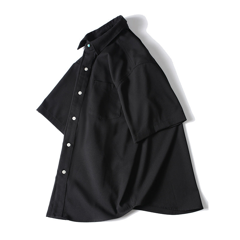 Retro Loose Fit Short Sleeve Button-Up