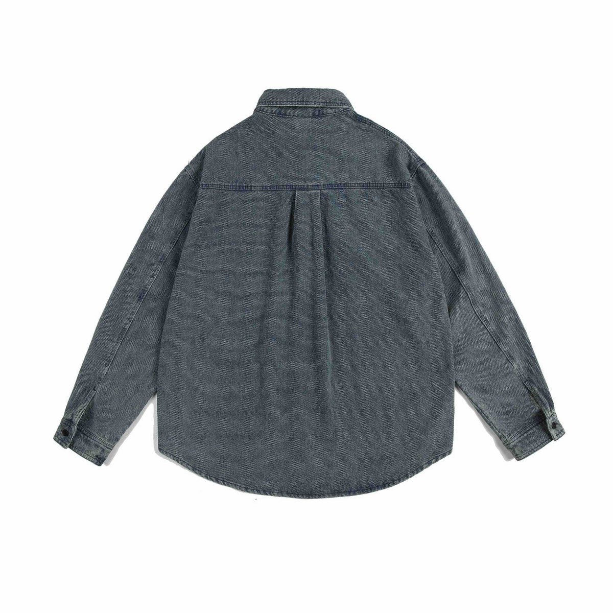 Washed Denim Long Sleeve Button-Up