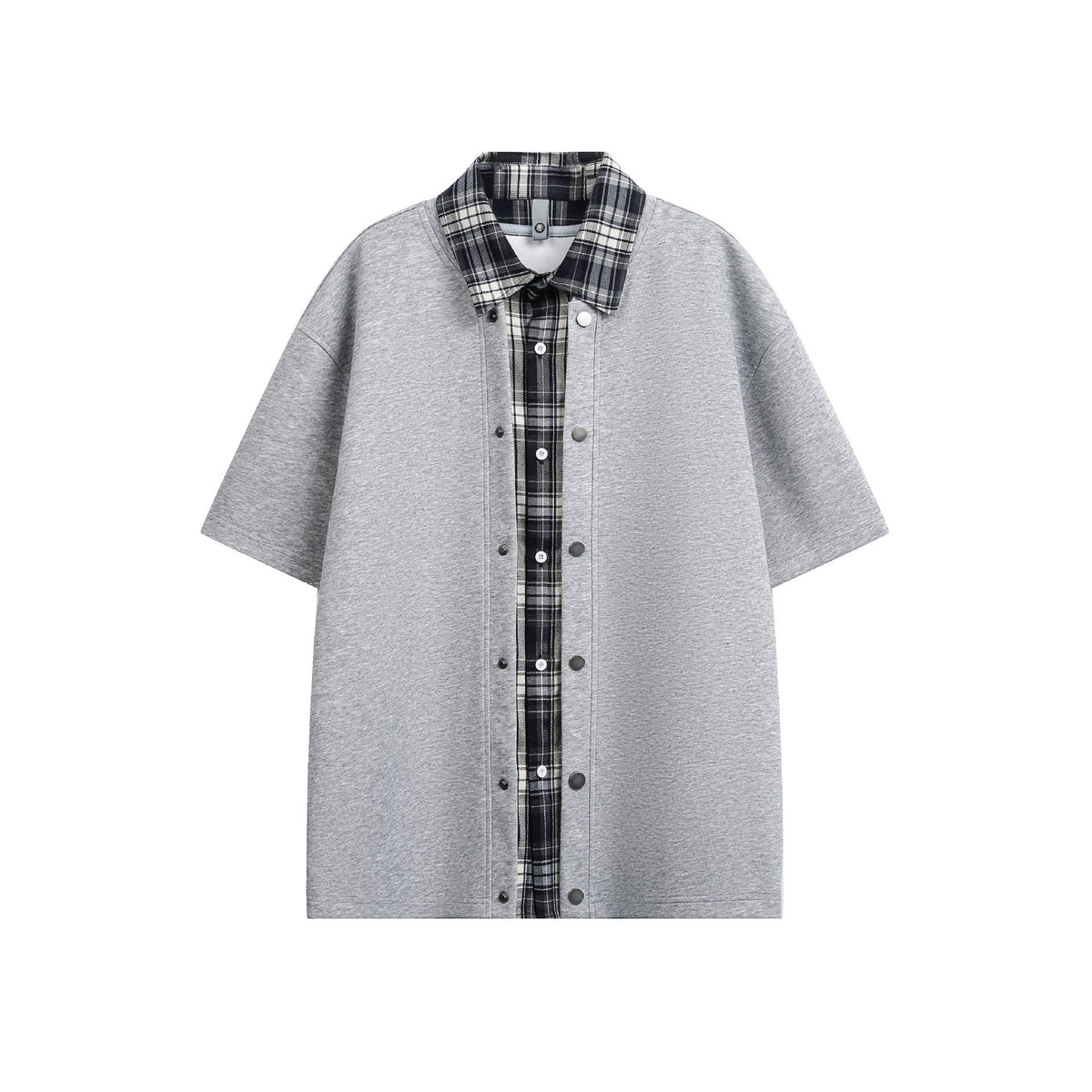 Two-Piece Plaid Patchwork Polo Short Sleeve