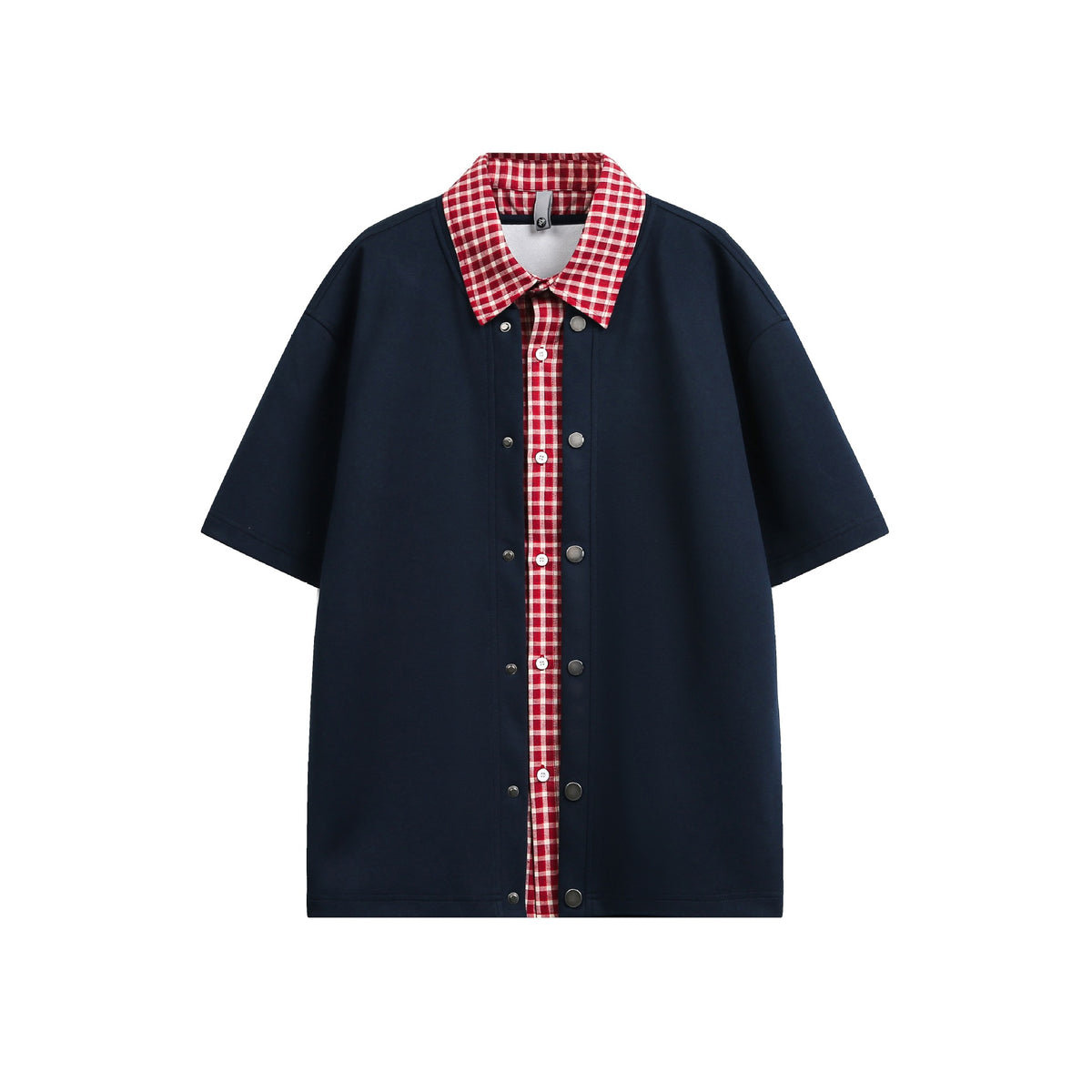 Two-Piece Plaid Patchwork Polo Short Sleeve