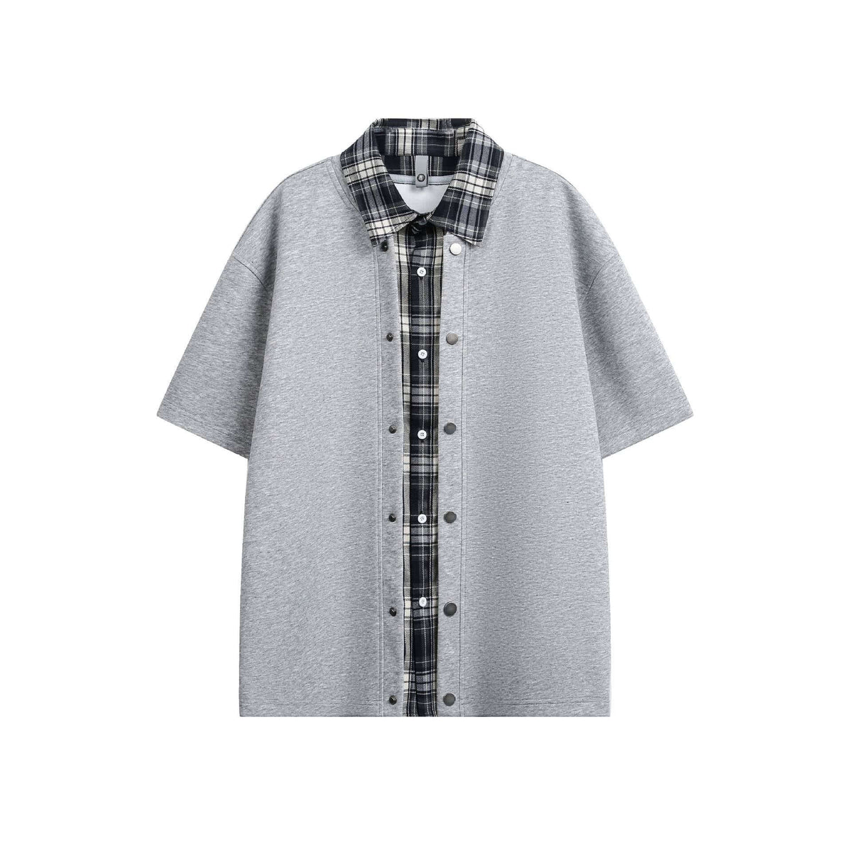 Two-Piece Plaid Patchwork Polo Short Sleeve