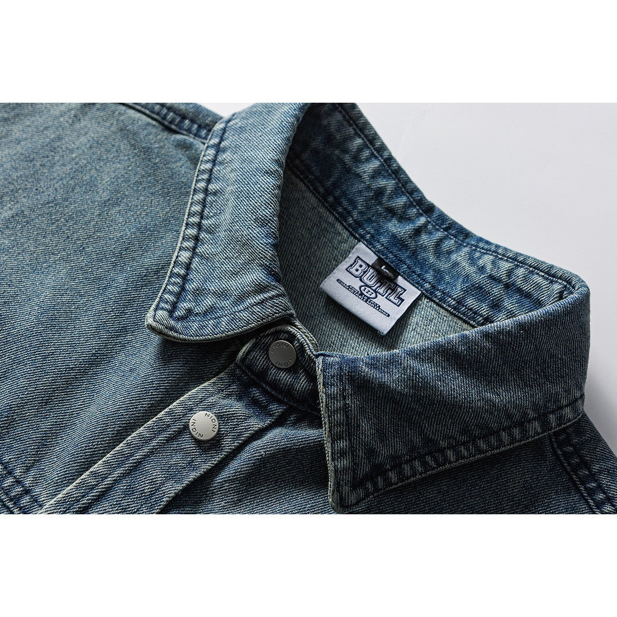 Denim Loose Fit Short Sleeve Shirt Button Up