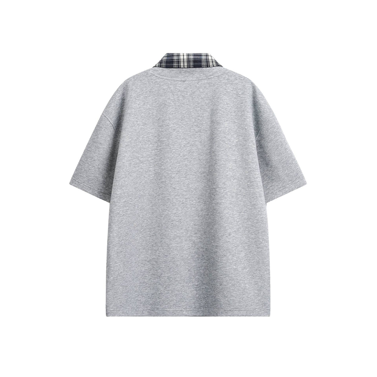 Two-Piece Plaid Patchwork Polo Short Sleeve