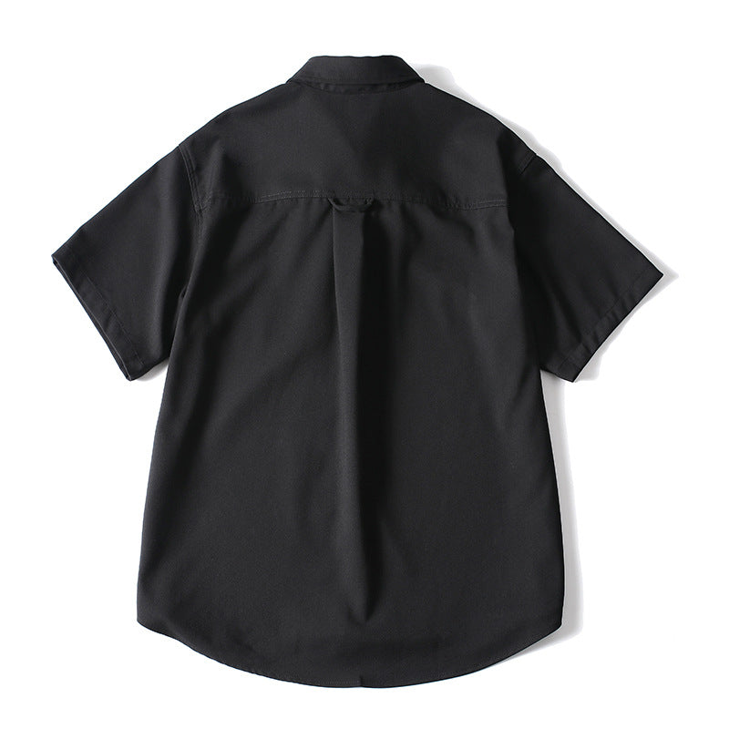 Retro Loose Fit Short Sleeve Button-Up